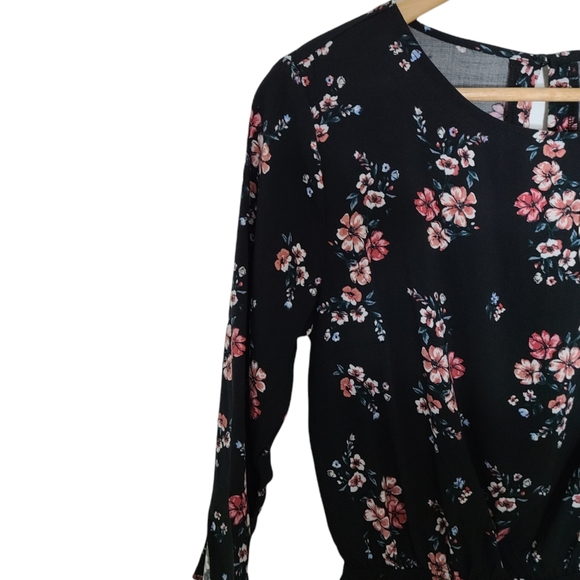 H & M Black Floral Mini Dress (Divided) Size 2 - Picture 8 of 15